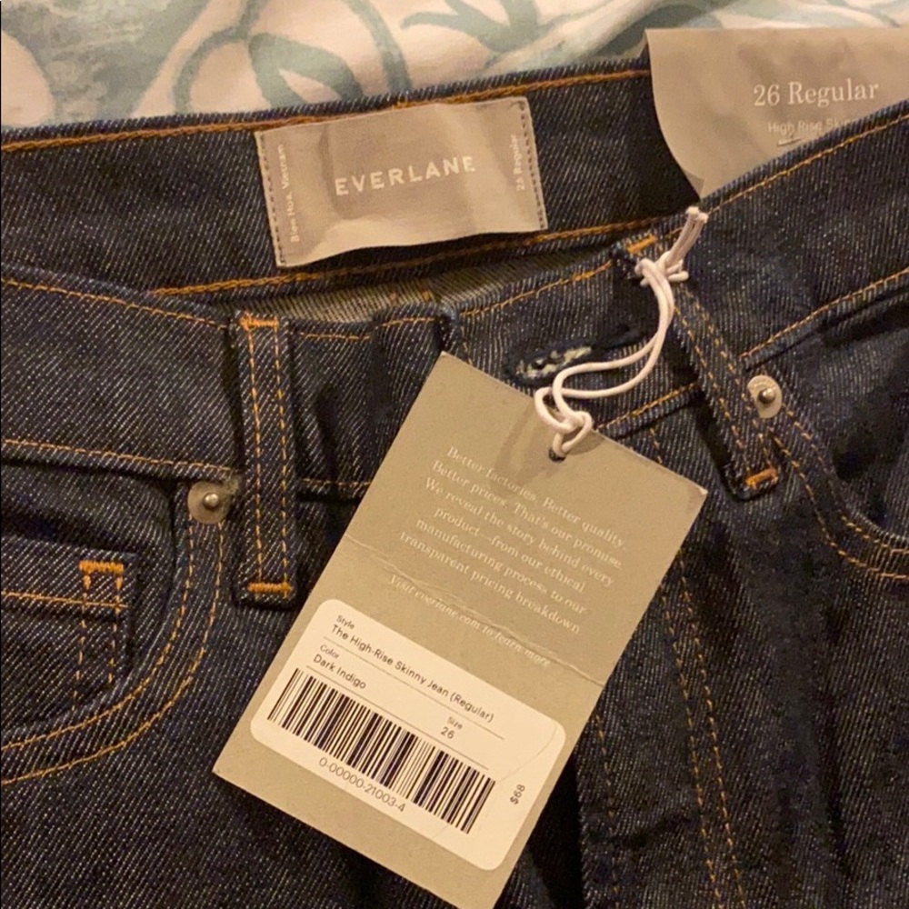 Everlane High Rise Skinny Jeans in Dark Indigo